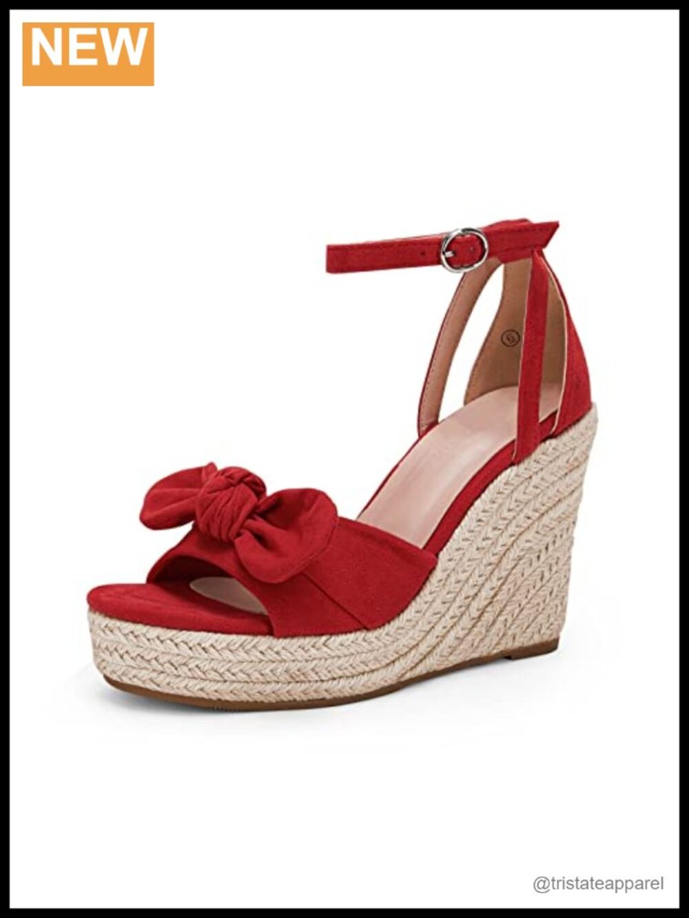 Womens Platform Wedge Sandals Bowknot Open Toe Ankle Strap Buckle Espadrille